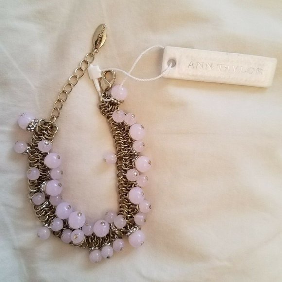 Ann Taylor Metallic Gold Rose Bobble Bracelet - Picture 2 of 3